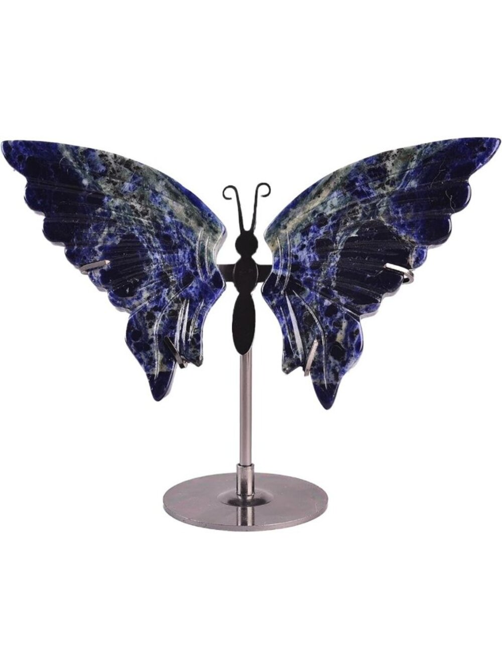 Large Blue Sodalite Quartz Butterfly Crystals - Healing Stones & Display Decor
